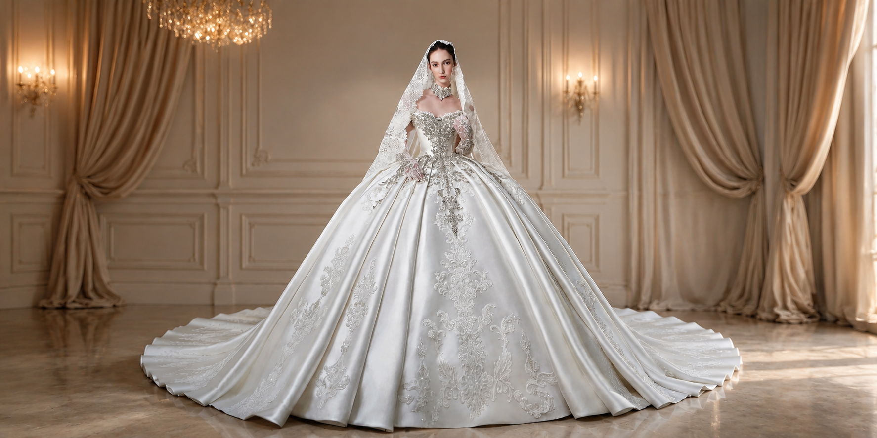 Satin Bridal Gowns - Bella Luna Gowns