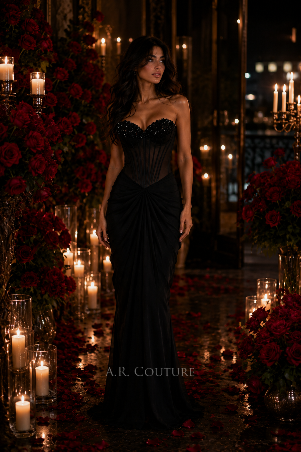 Noir Draped Skirt