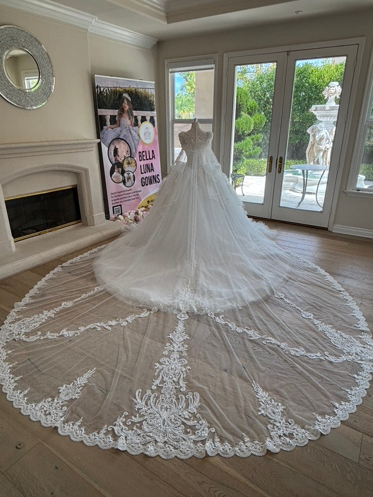 Custom-Matched Lace Bridal Veil