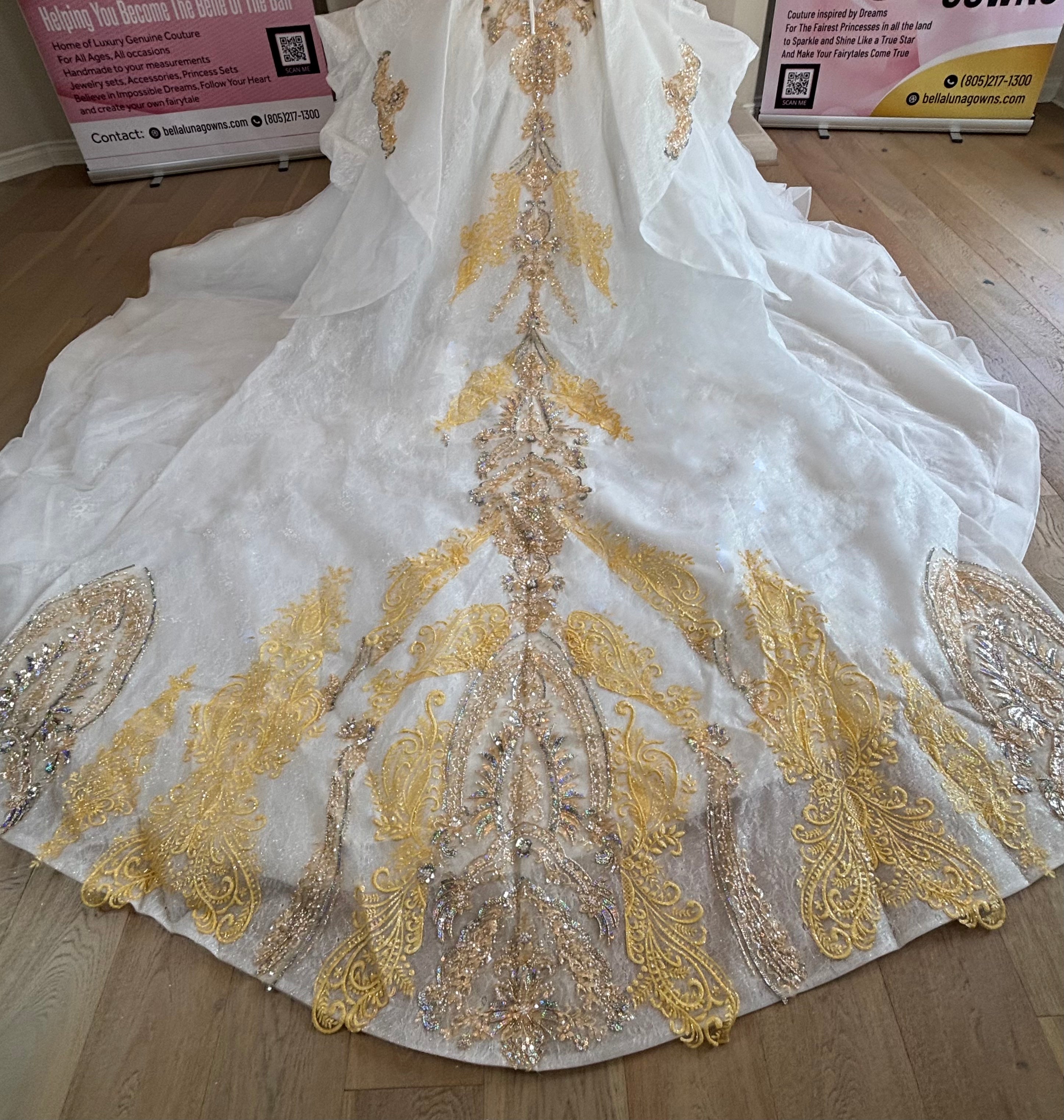 Love Story (Ivory/Gold) - Bella Luna Gowns