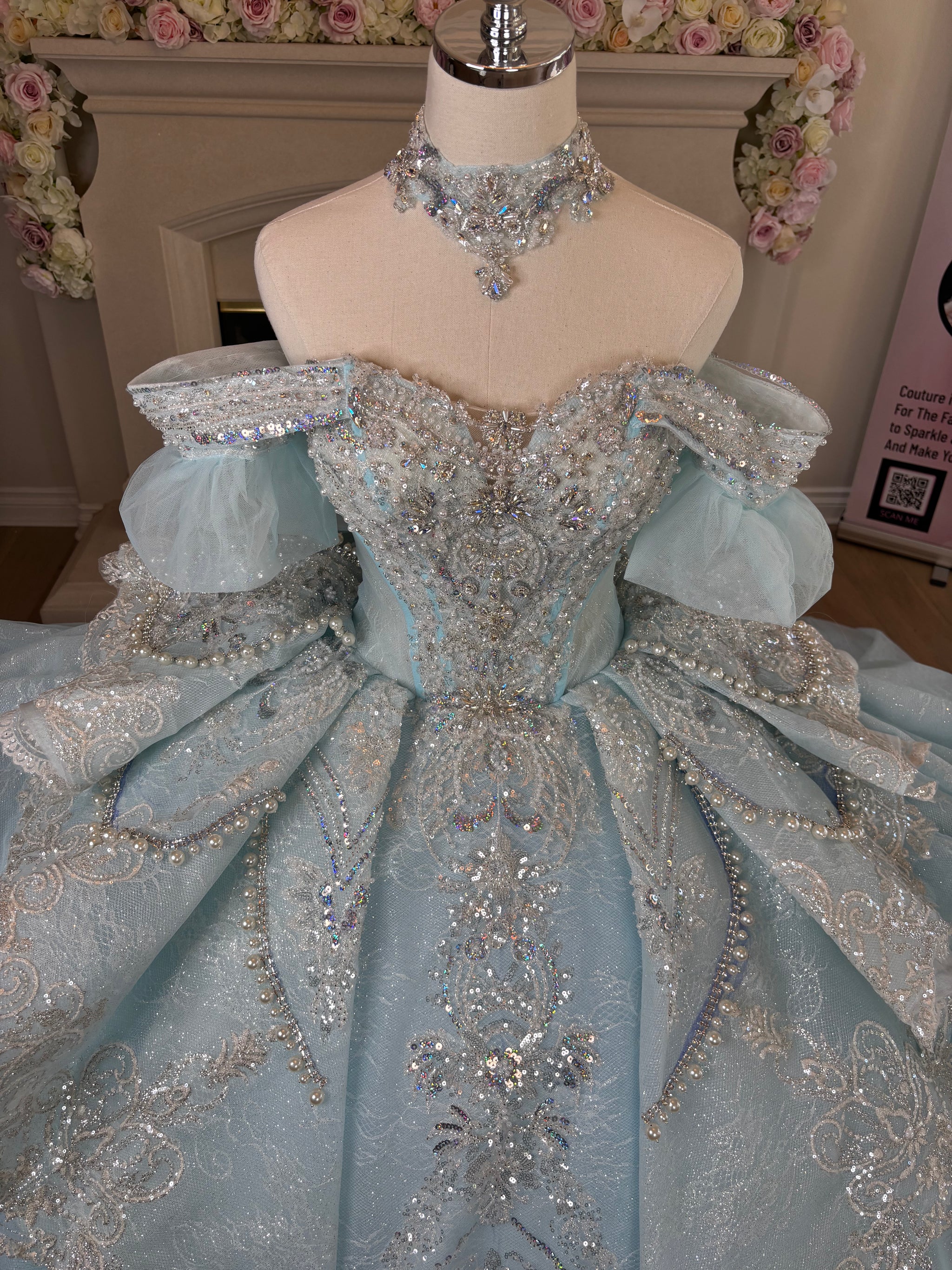 Puff Sleeve Sleeveless Ball Gown by LizLuo Quince 26086