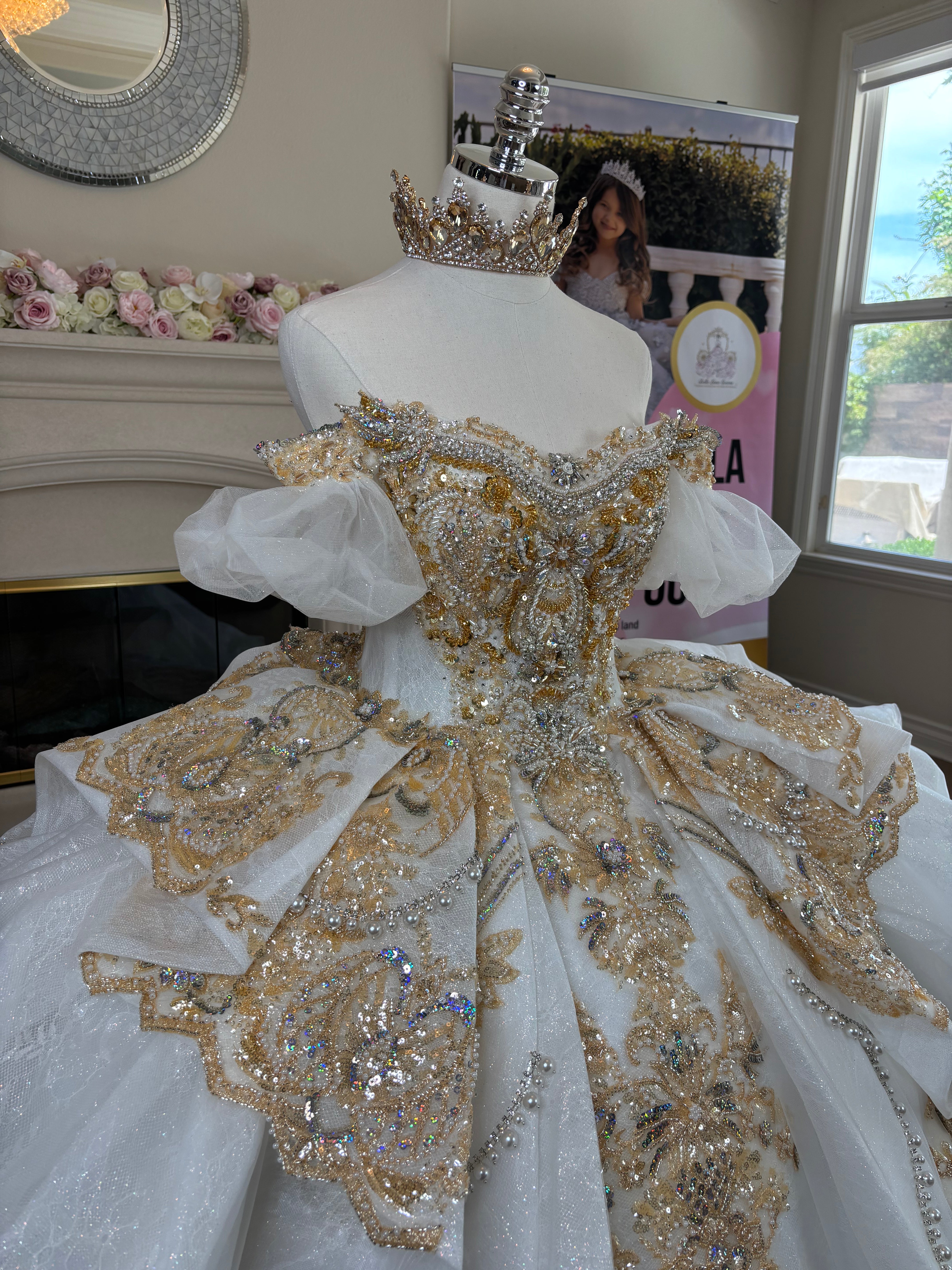 Love Story (Ivory/Gold) - Bella Luna Gowns