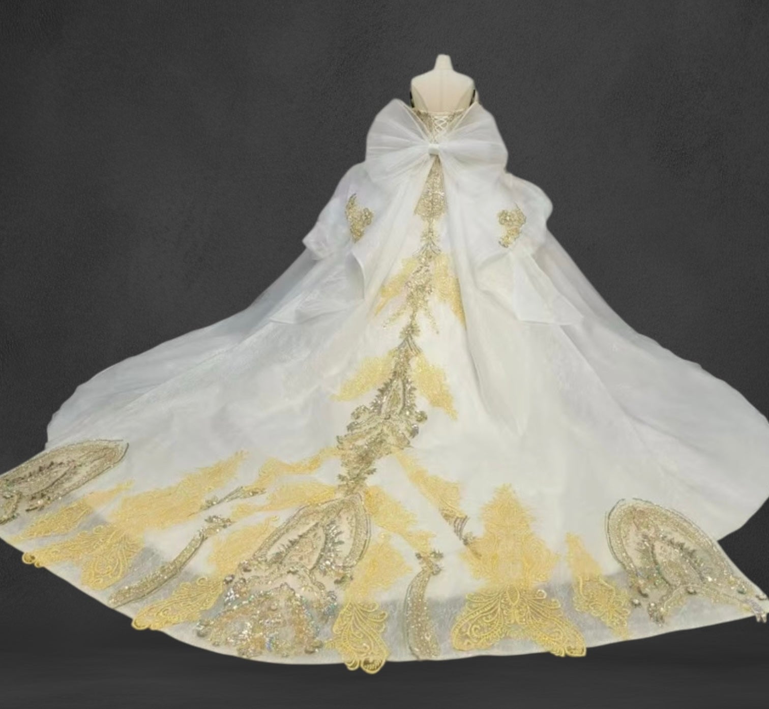 Love Story (Ivory/Gold) - Bella Luna Gowns