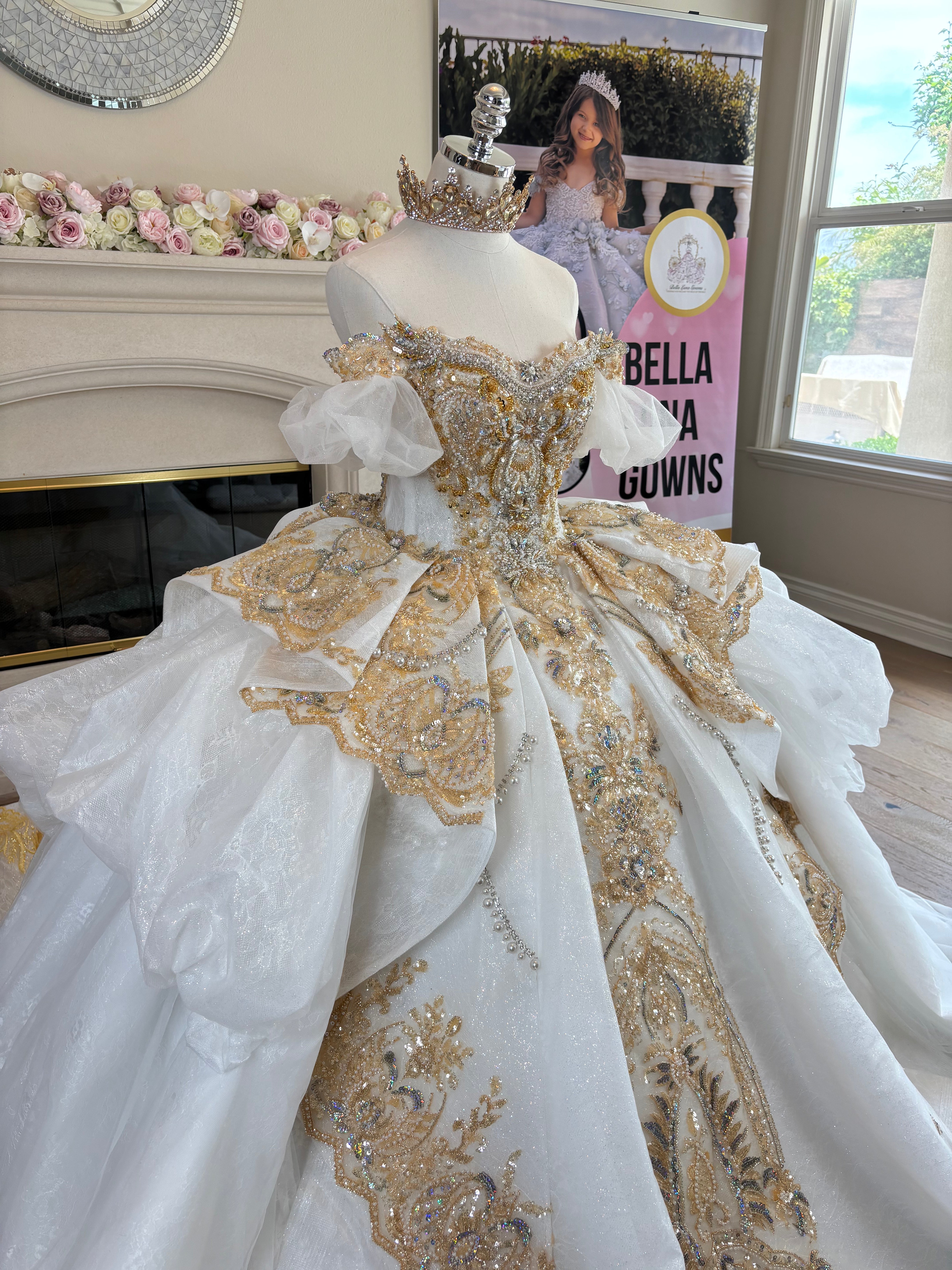 Love Story (Ivory/Gold) - Bella Luna Gowns