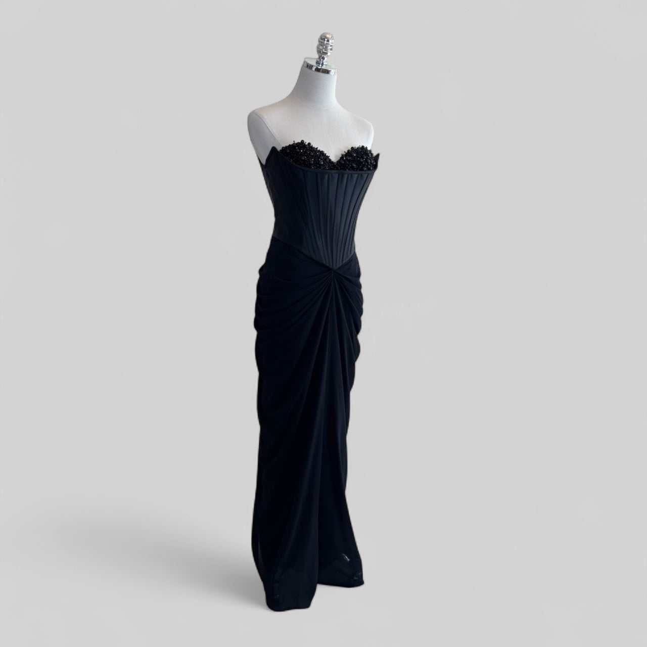 Noir Draped Skirt - Bella Luna Gowns