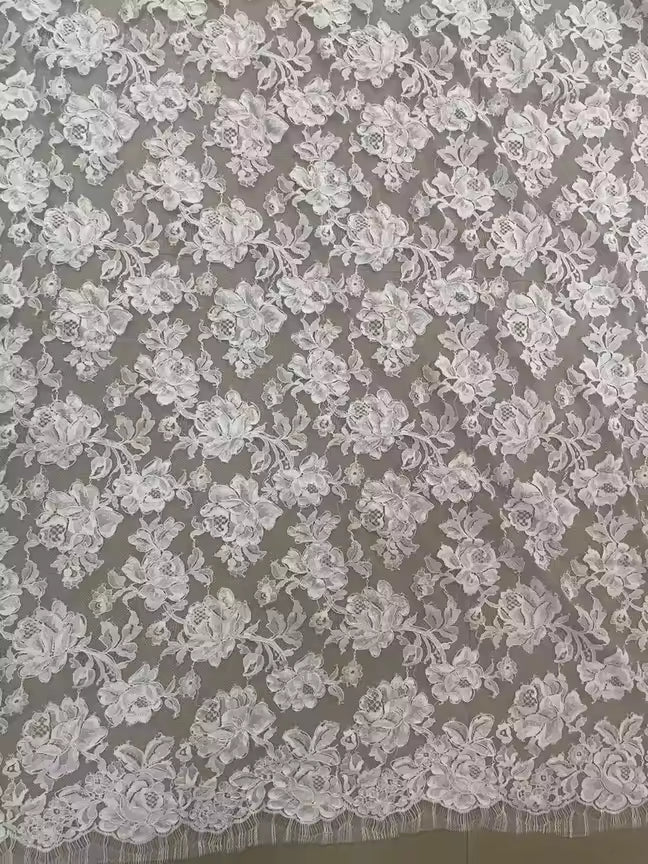 Corded French Lace Fabric used to create Estelle