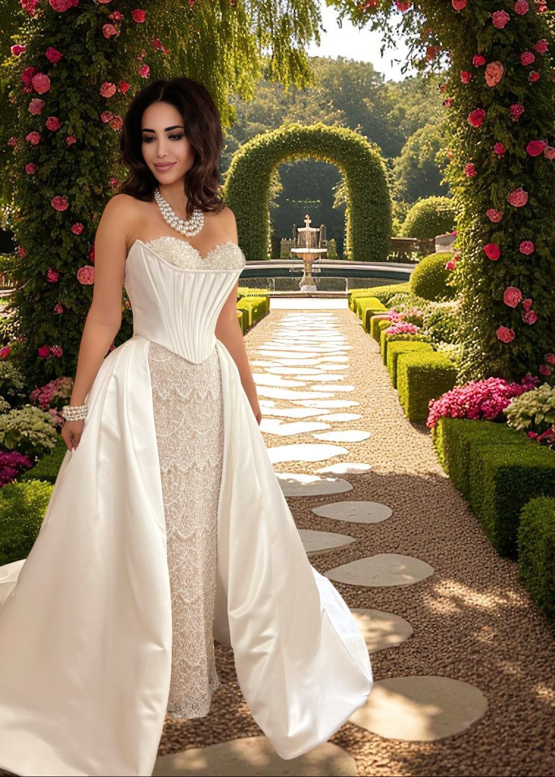 Vespera Removable Overskirt - Bella Luna Gowns