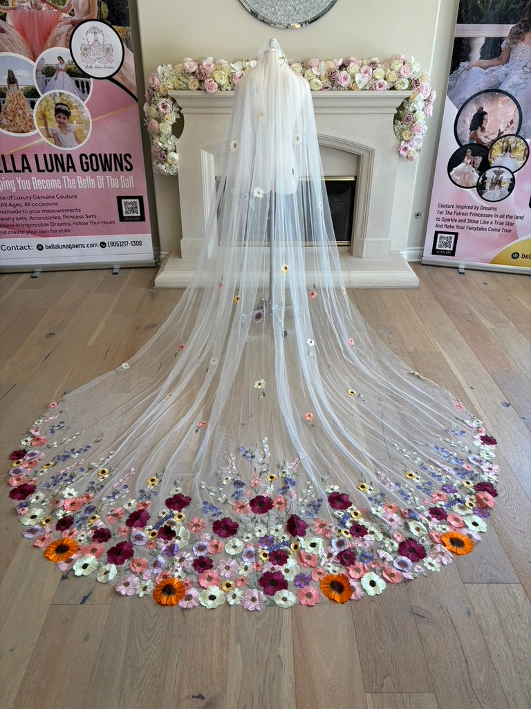 Luxury Formal Gown, Mermaid Bridal Dress, Fairytale, Quinceaera Custom Veil