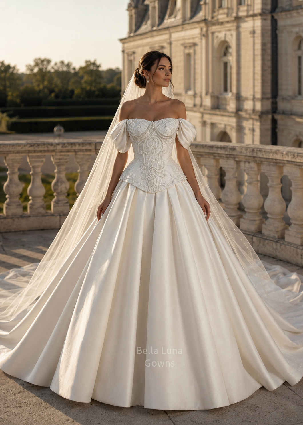 Versailles Two-Piece Mikado Satin Wedding Dress