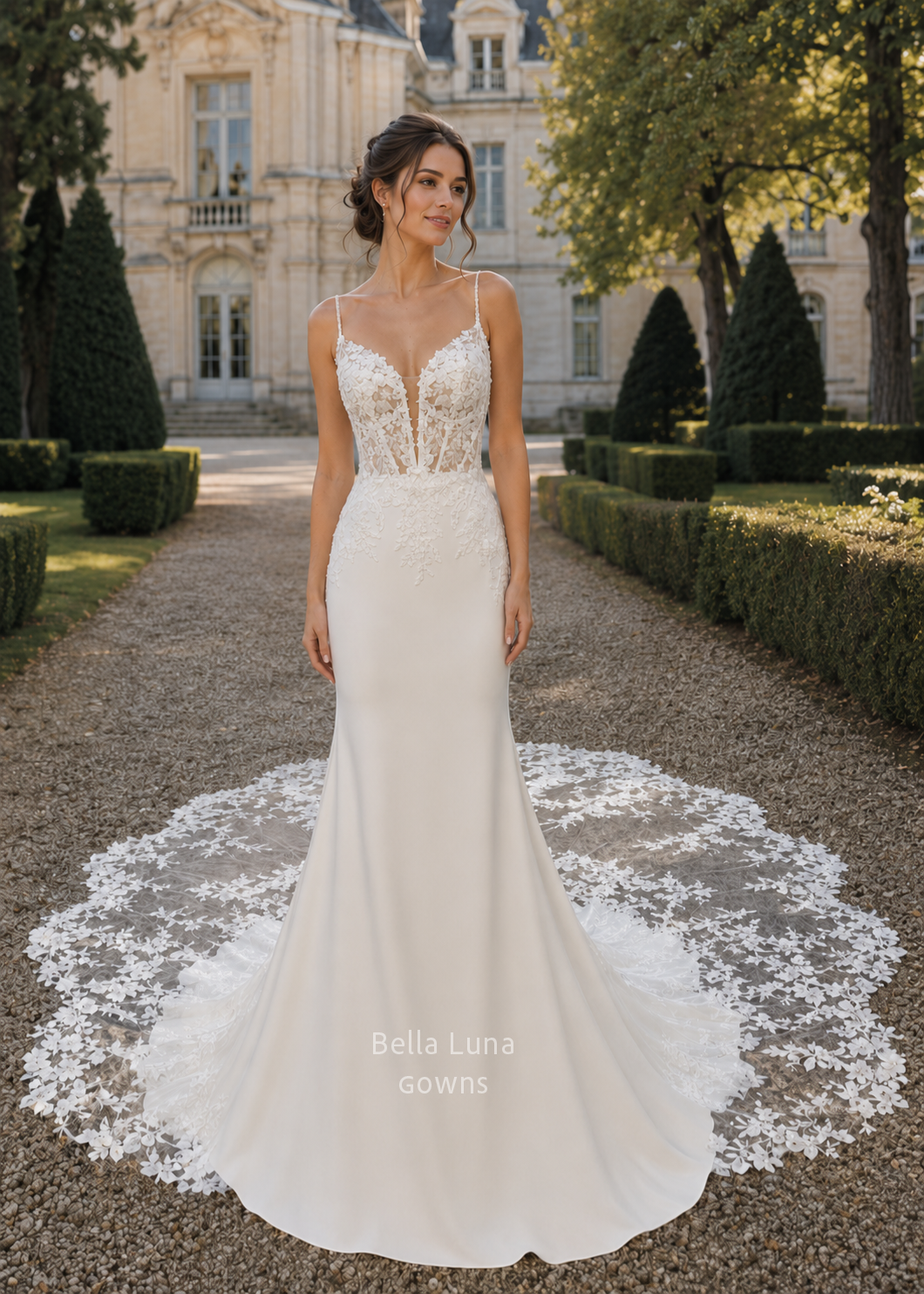 satin fit and flare wedding dress Avelisse & Beaded Lace Fit-and-Flare Regular Couture Size Zara Light Blue Belted perfect for brides who bridesmaidsdresses Package:$25 Gift Card
