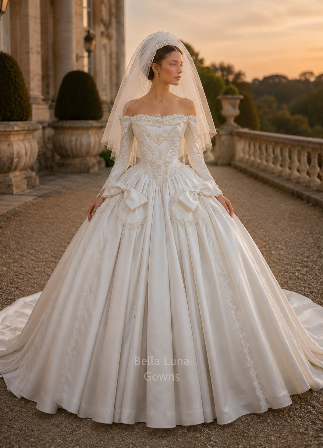 Opaline Royale Vintage Mikado Satin Ball Gown