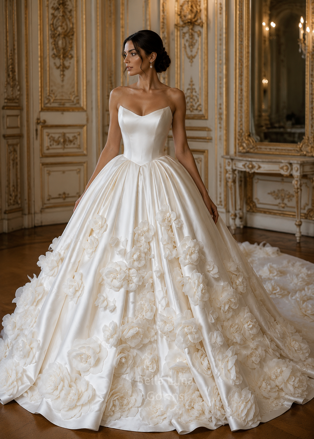 ballroom wedding dress Camellia Royale Basque Waist Mikado Satin Ball Gown Off the Shoulder Dresses Elegant Black Sequin Ball JUJT2482SW COLOR:As Photo(Lilac）