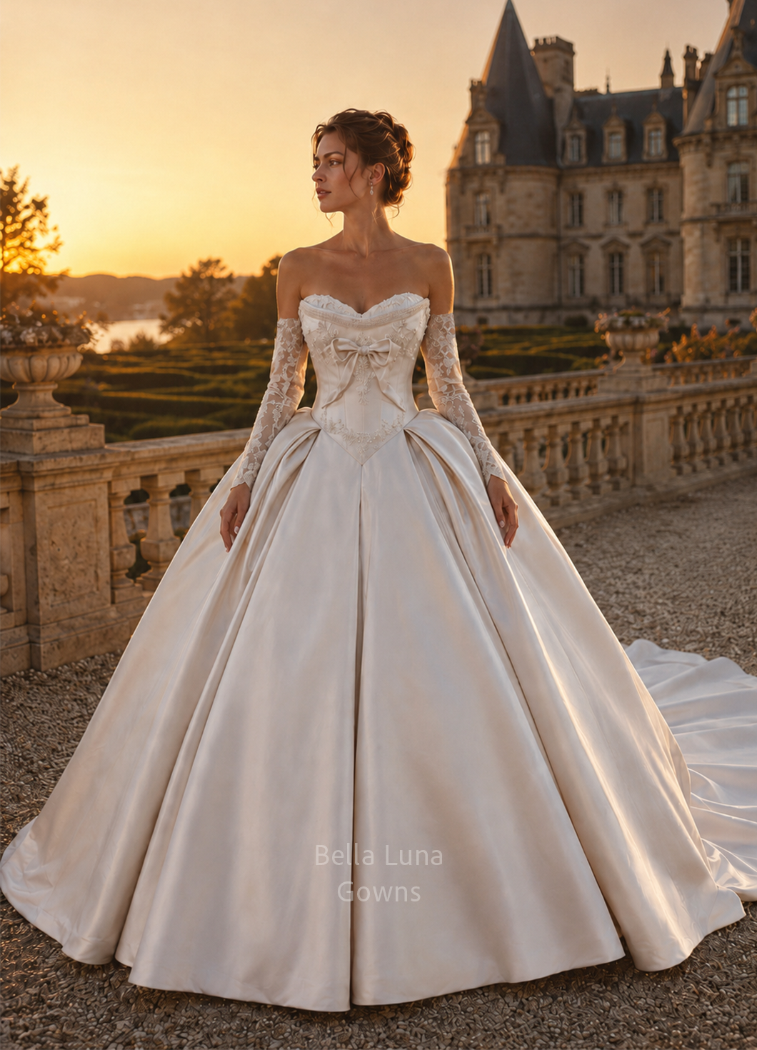 Élisabeth Structured Satin Ball Gown